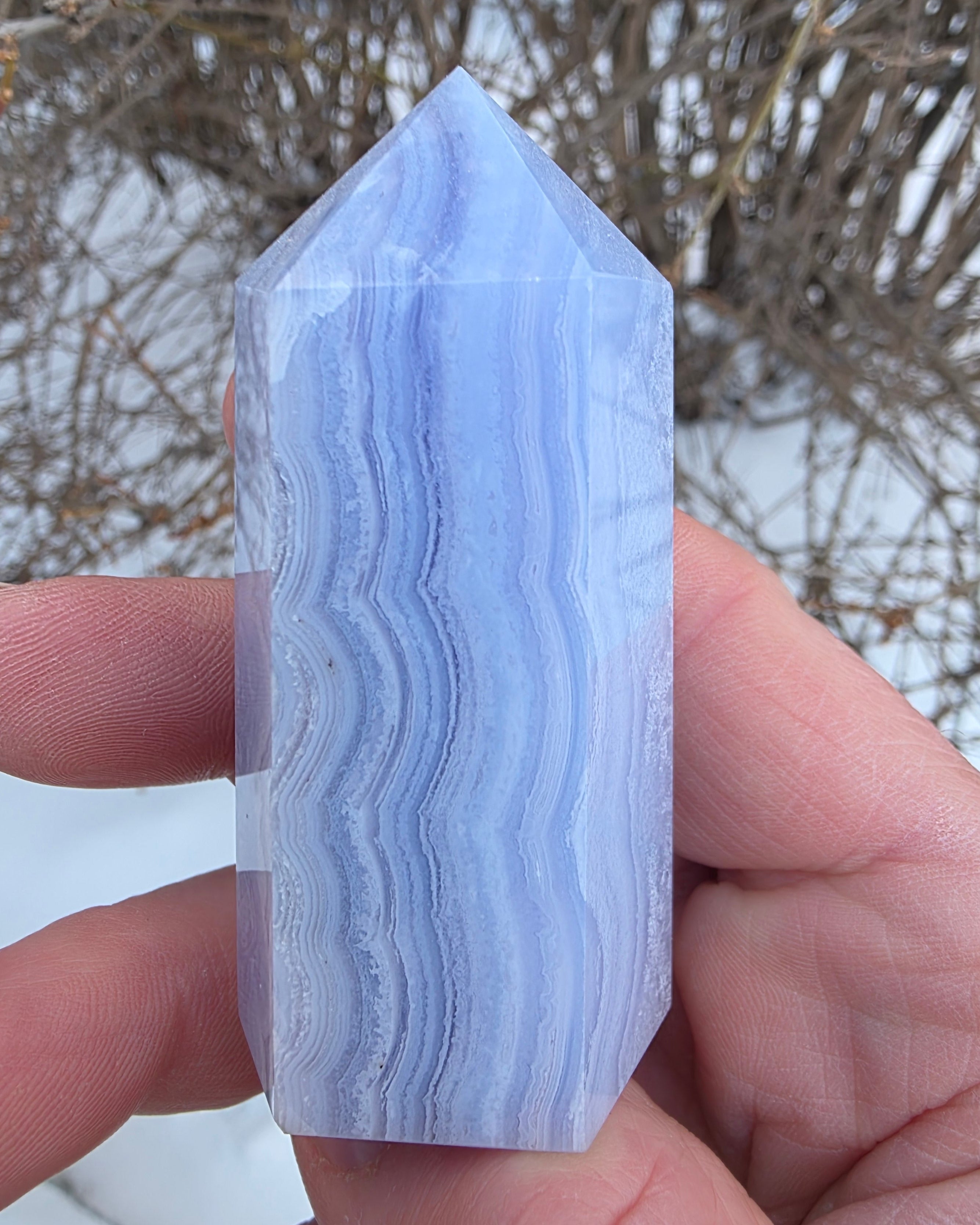 Blue Lace Agate Tower