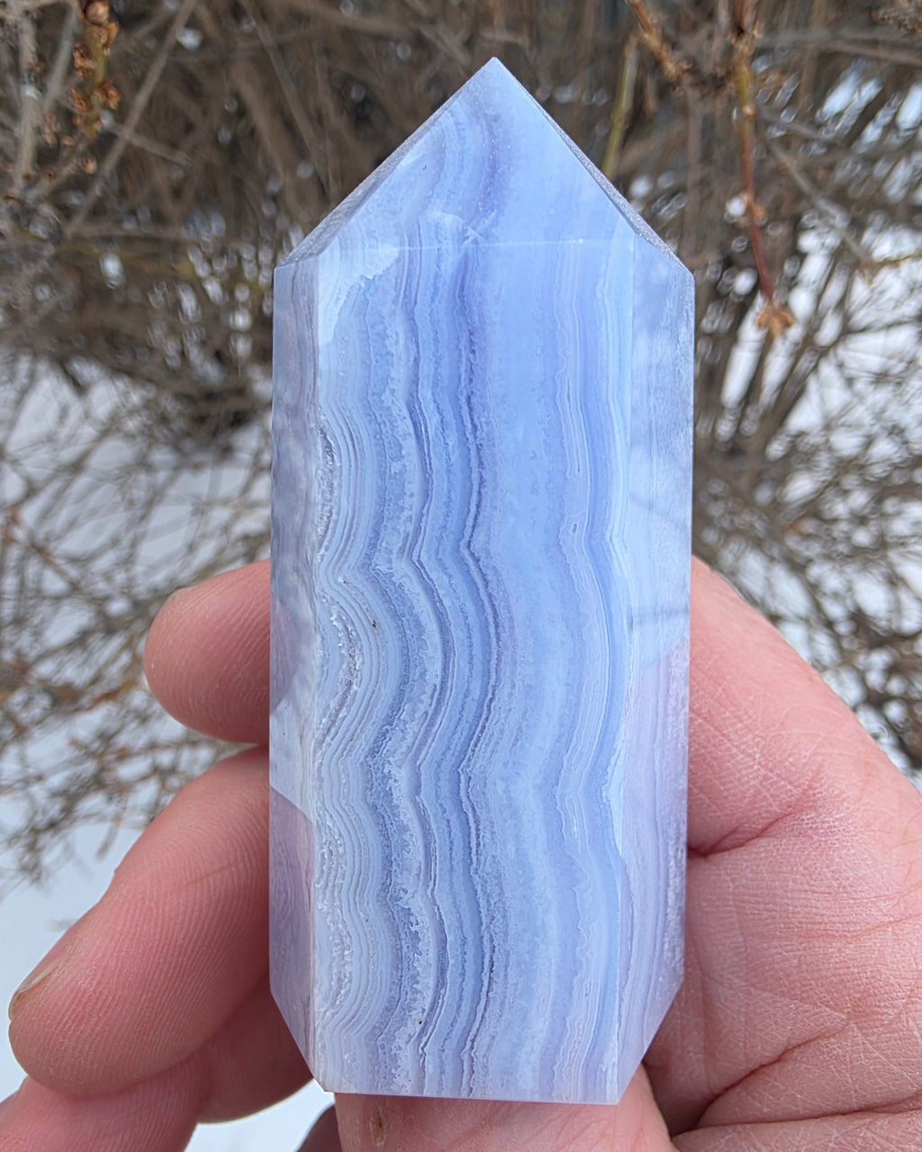 Blue Lace Agate Tower