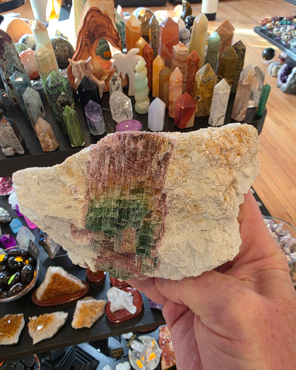Watermelon Tourmaline in Albite