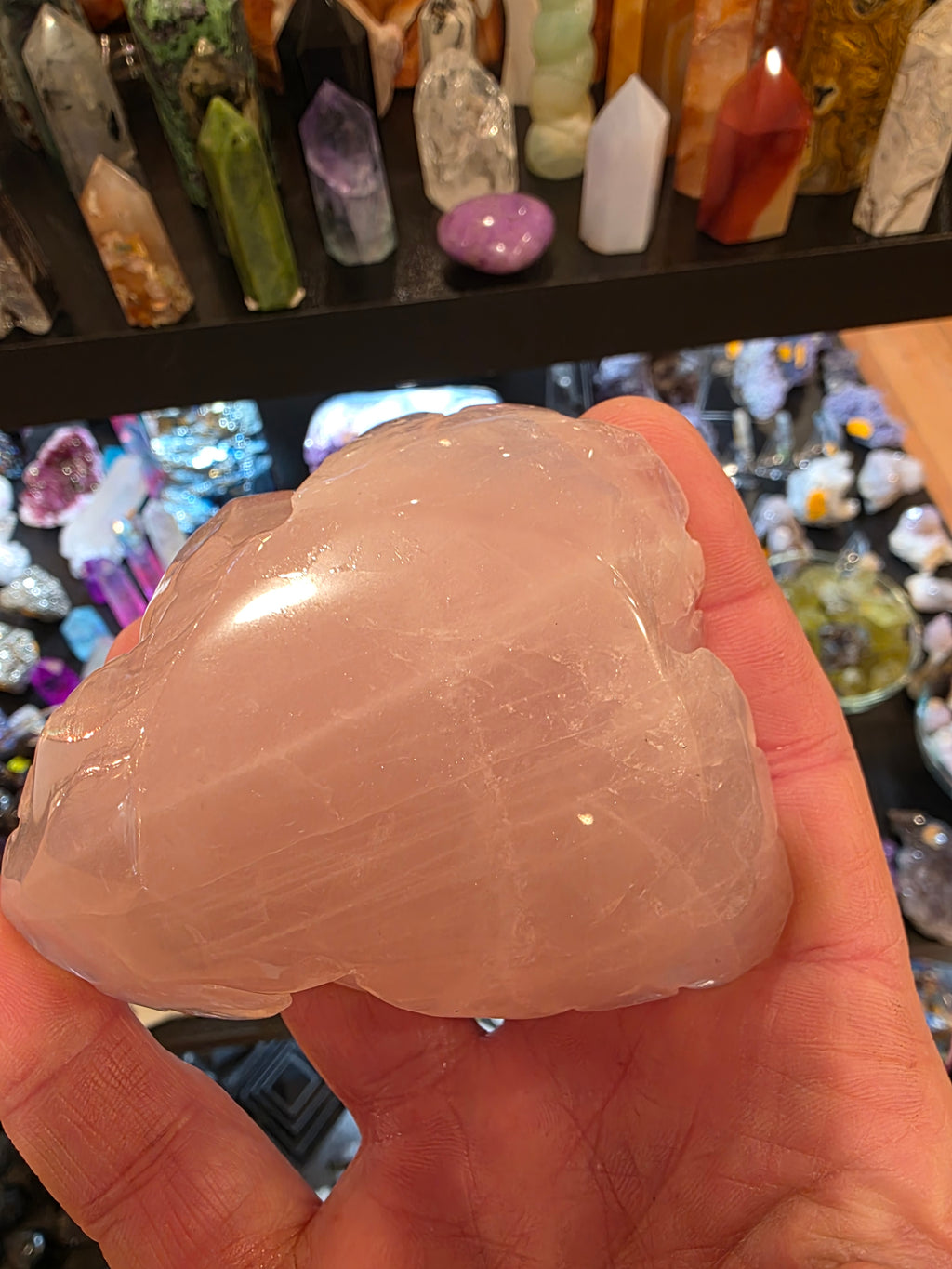Rose Quartz Carved Flower Blossom