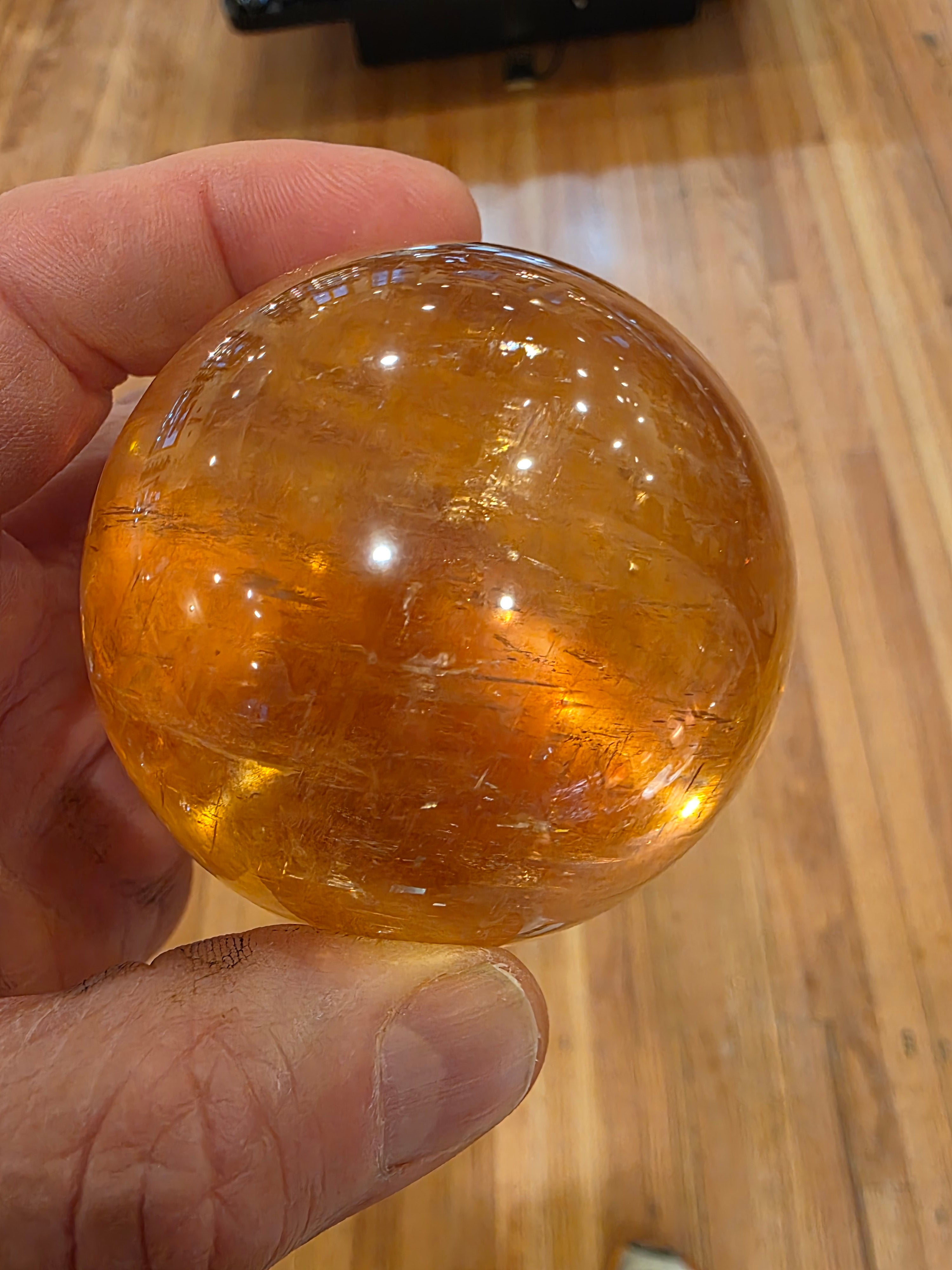 Honey Calcite Sphere