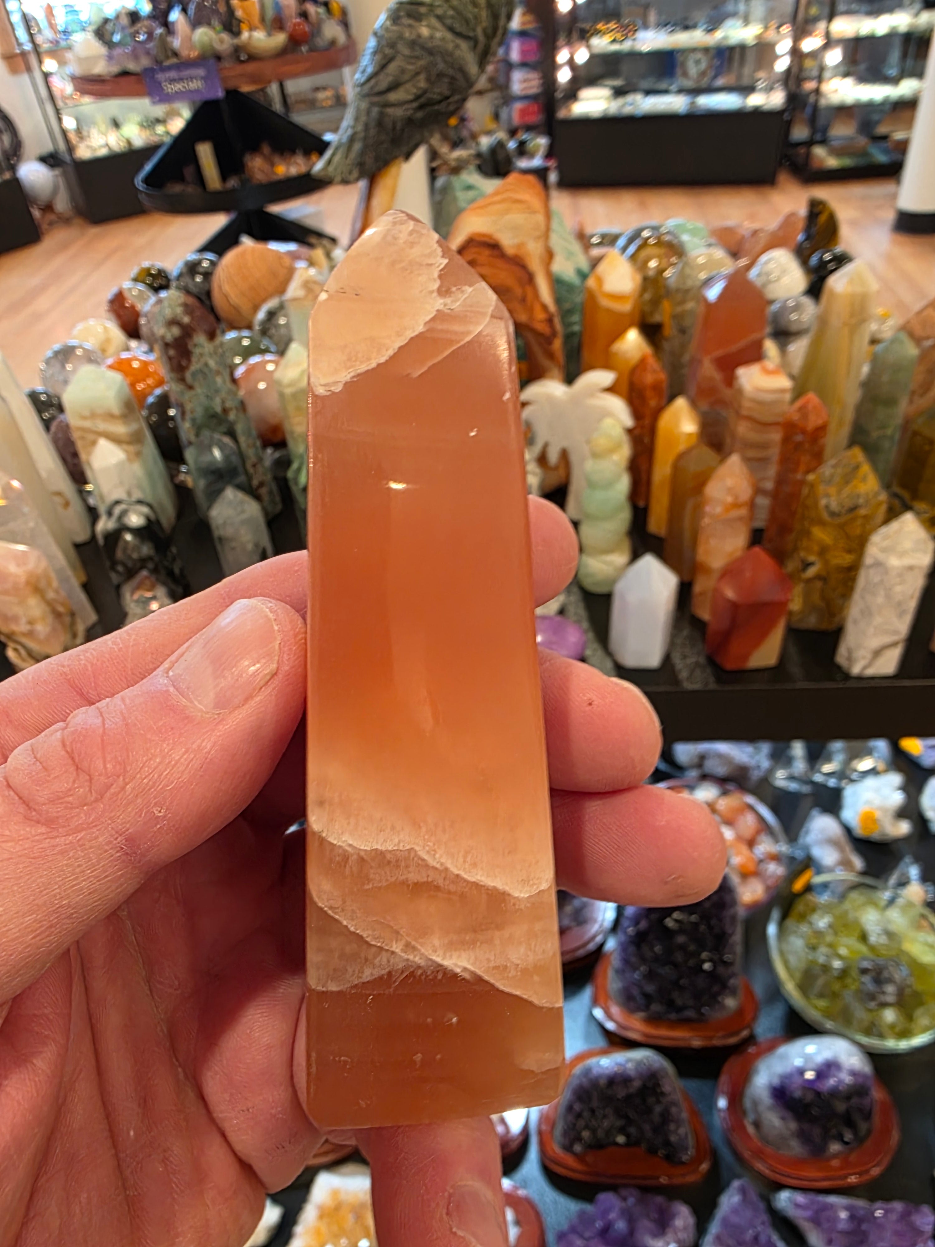 Honey Calcite Tower