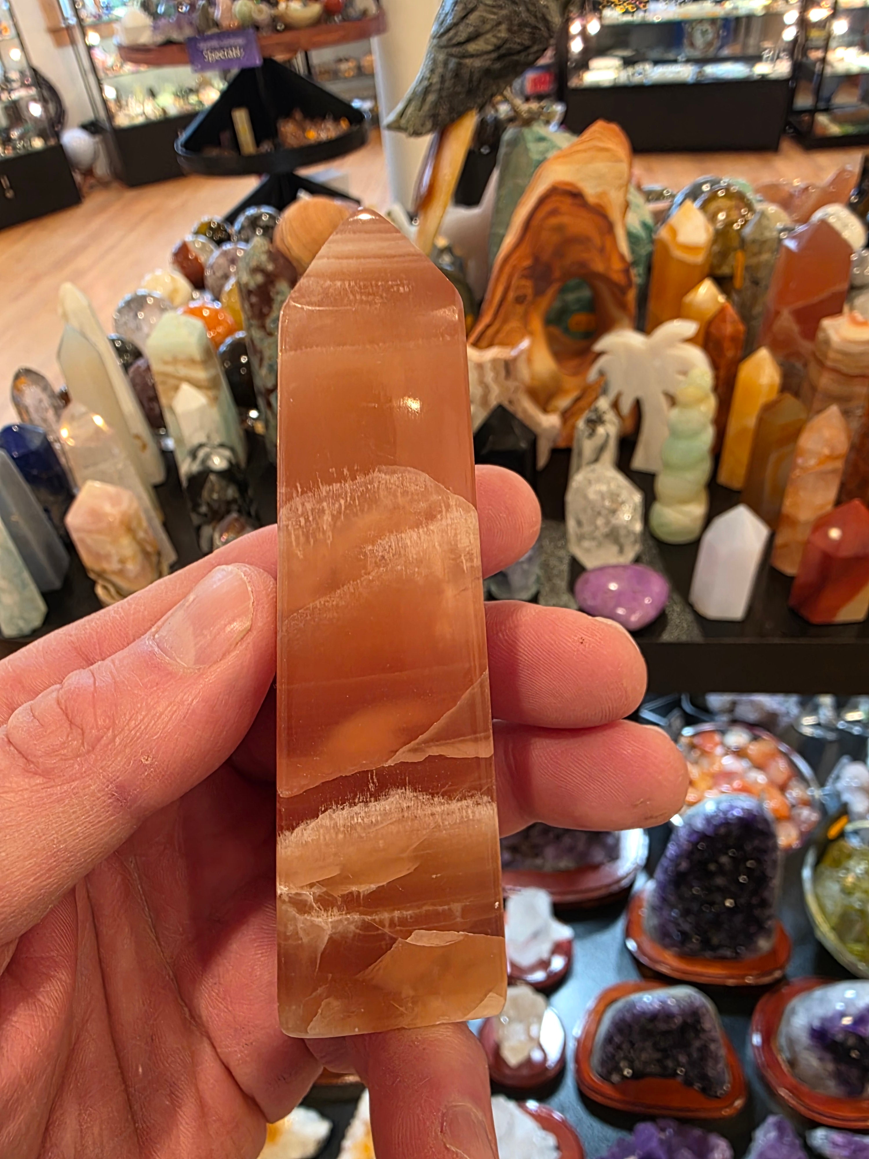 Honey Calcite Tower