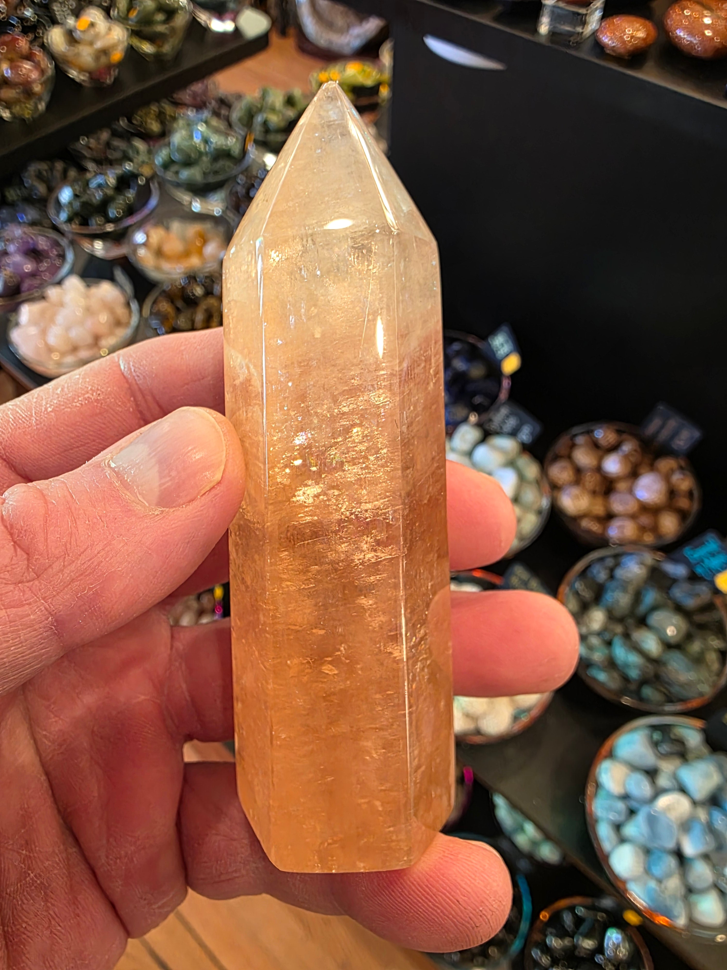 Honey Optical Calcite Tower