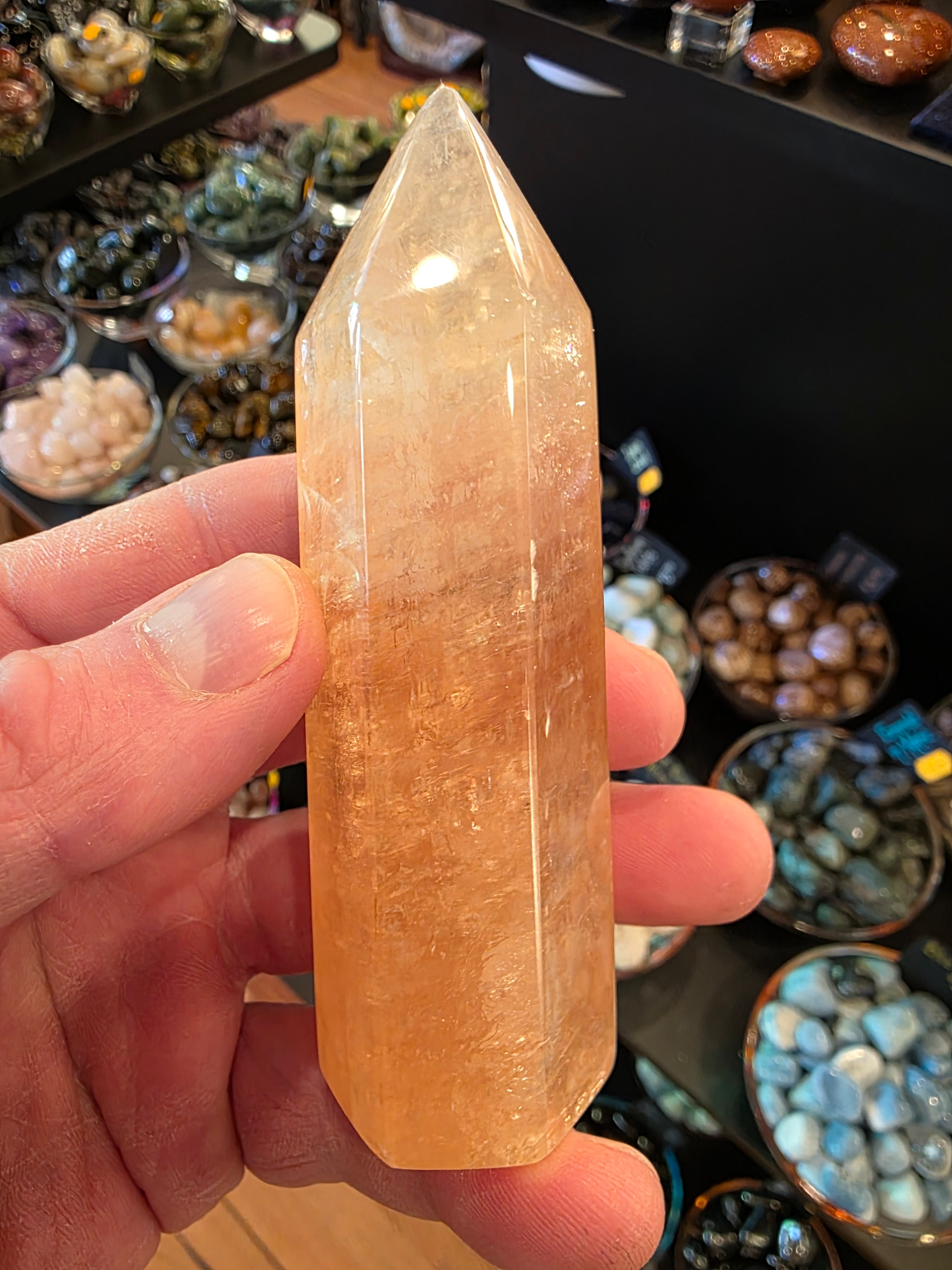 Honey Optical Calcite Tower