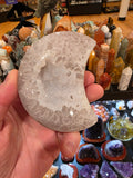 Agate in Quartz Druzy Moon