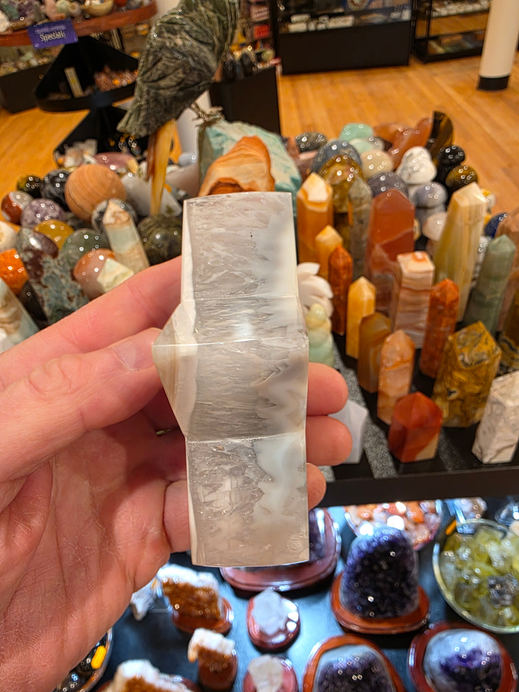 Agate in Quartz Druzy Star