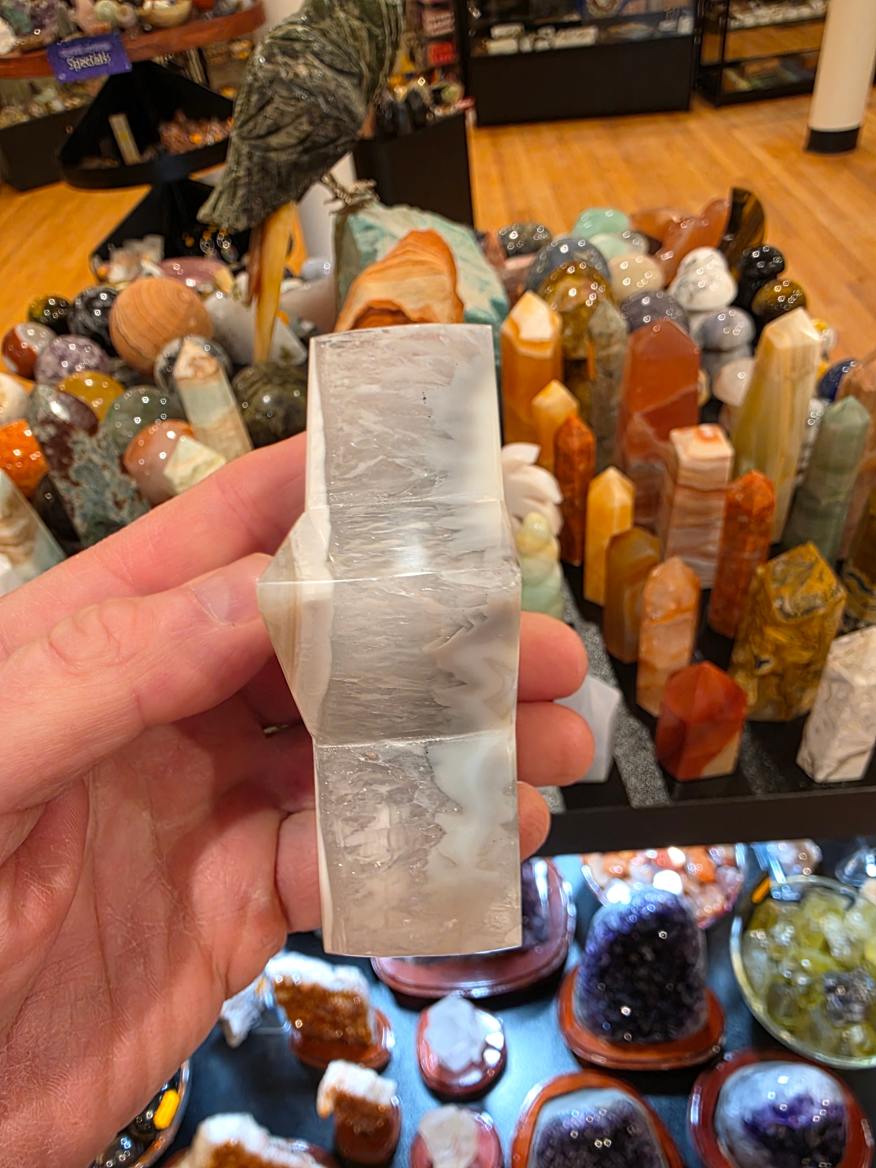 Agate in Quartz Druzy Star