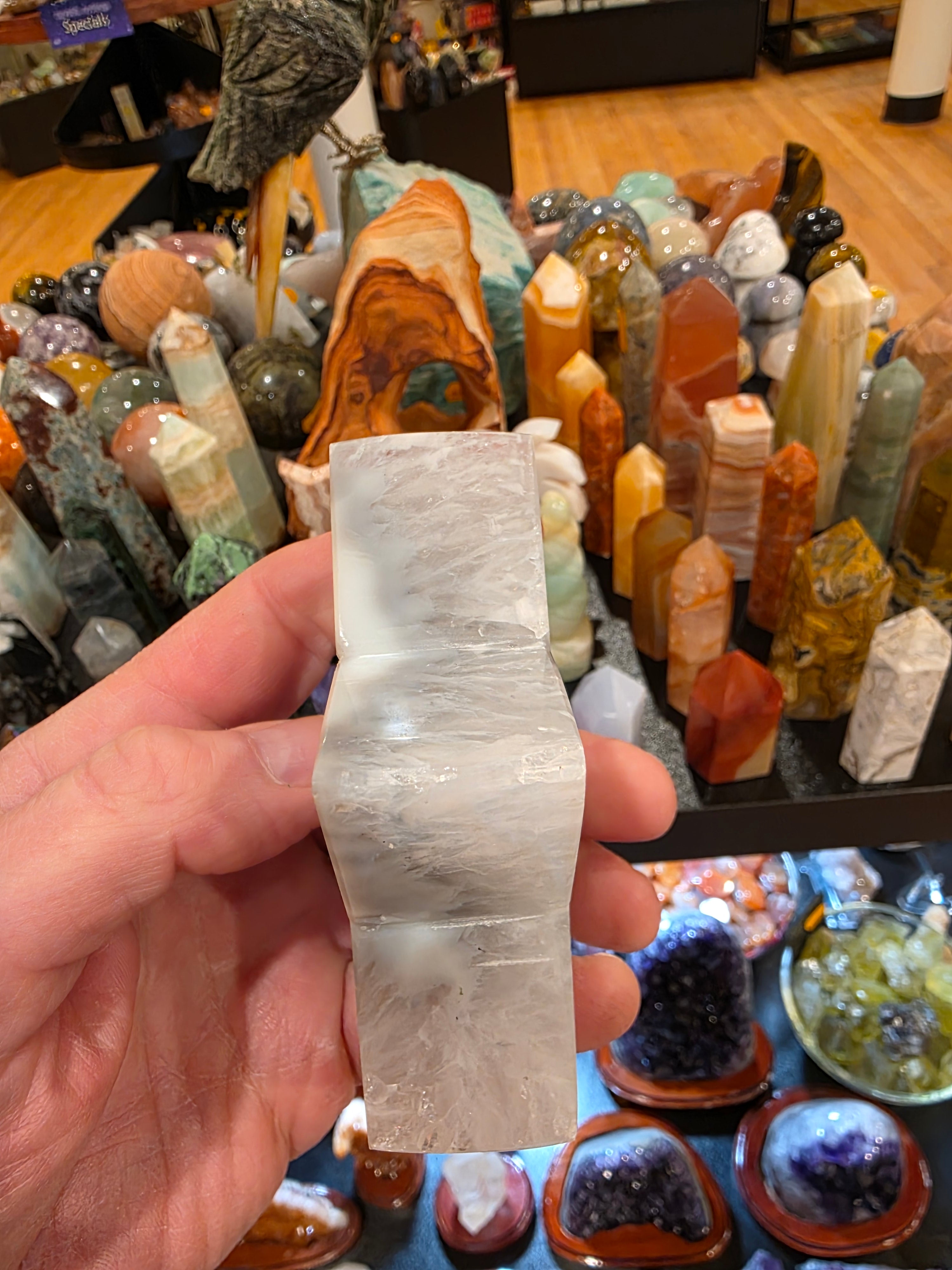 Agate in Quartz Druzy Star