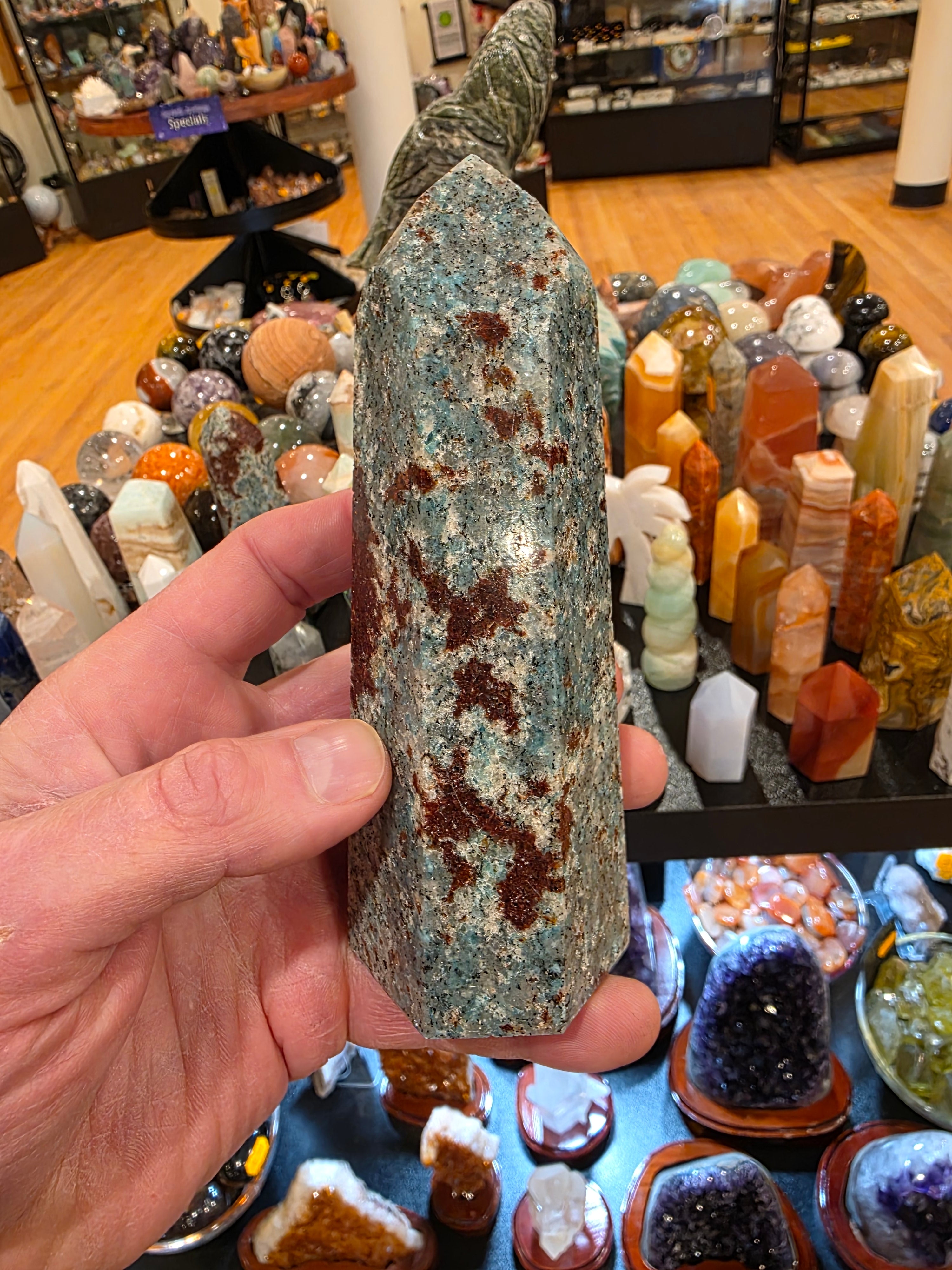 Garnet in Amazonite Tower
