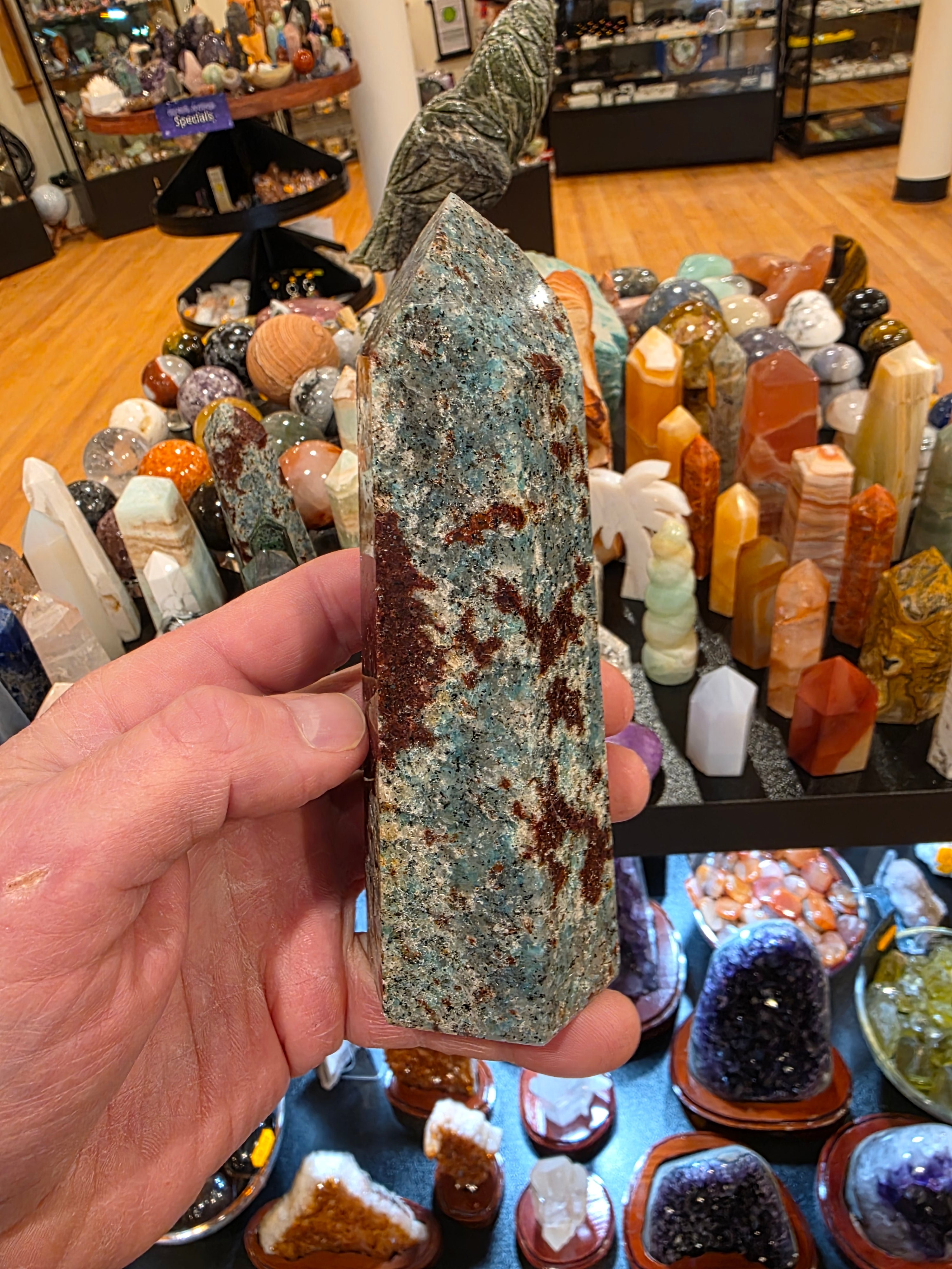 Garnet in Amazonite Tower