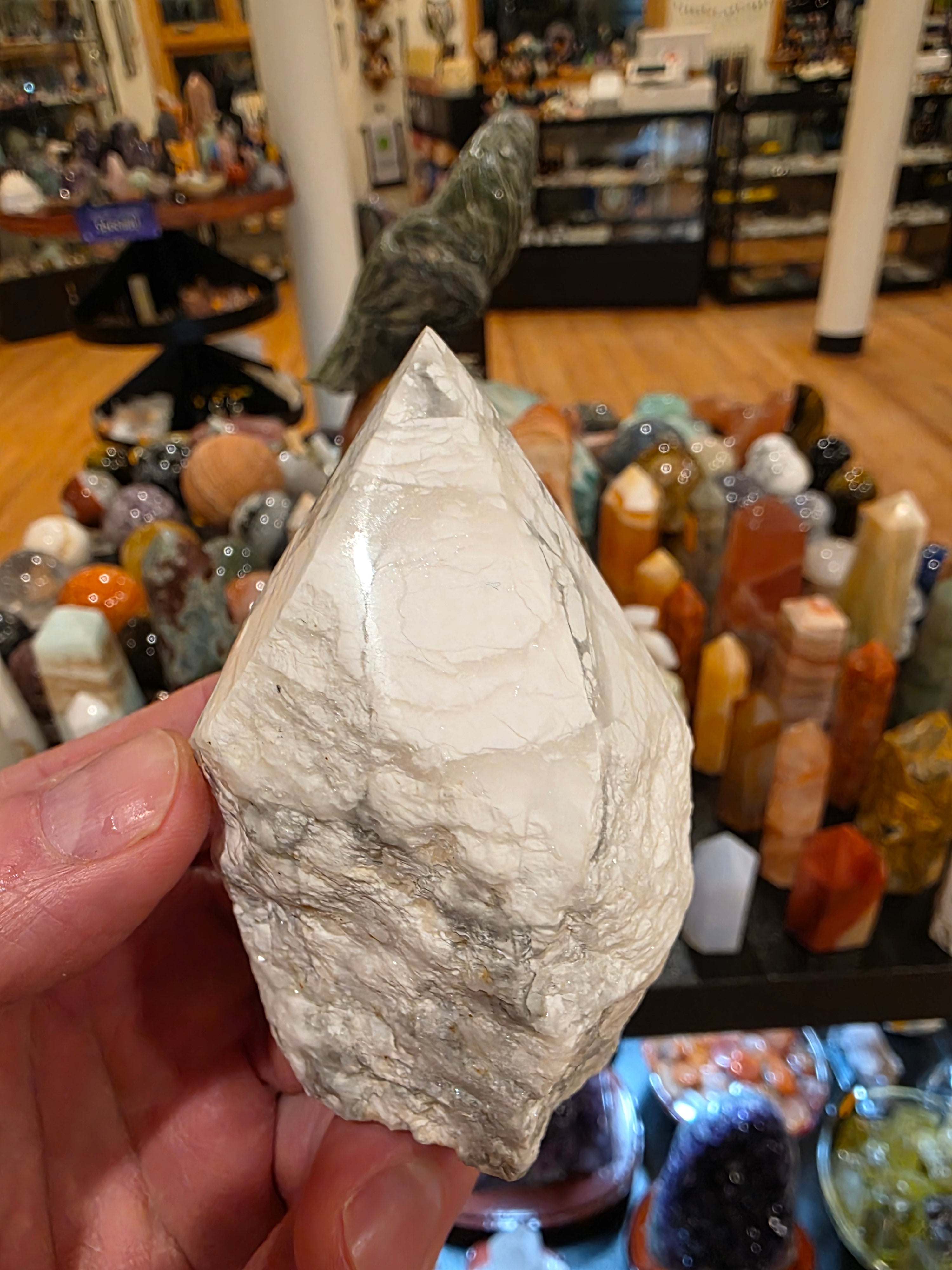Howelite Polished Top Tower with Druzy