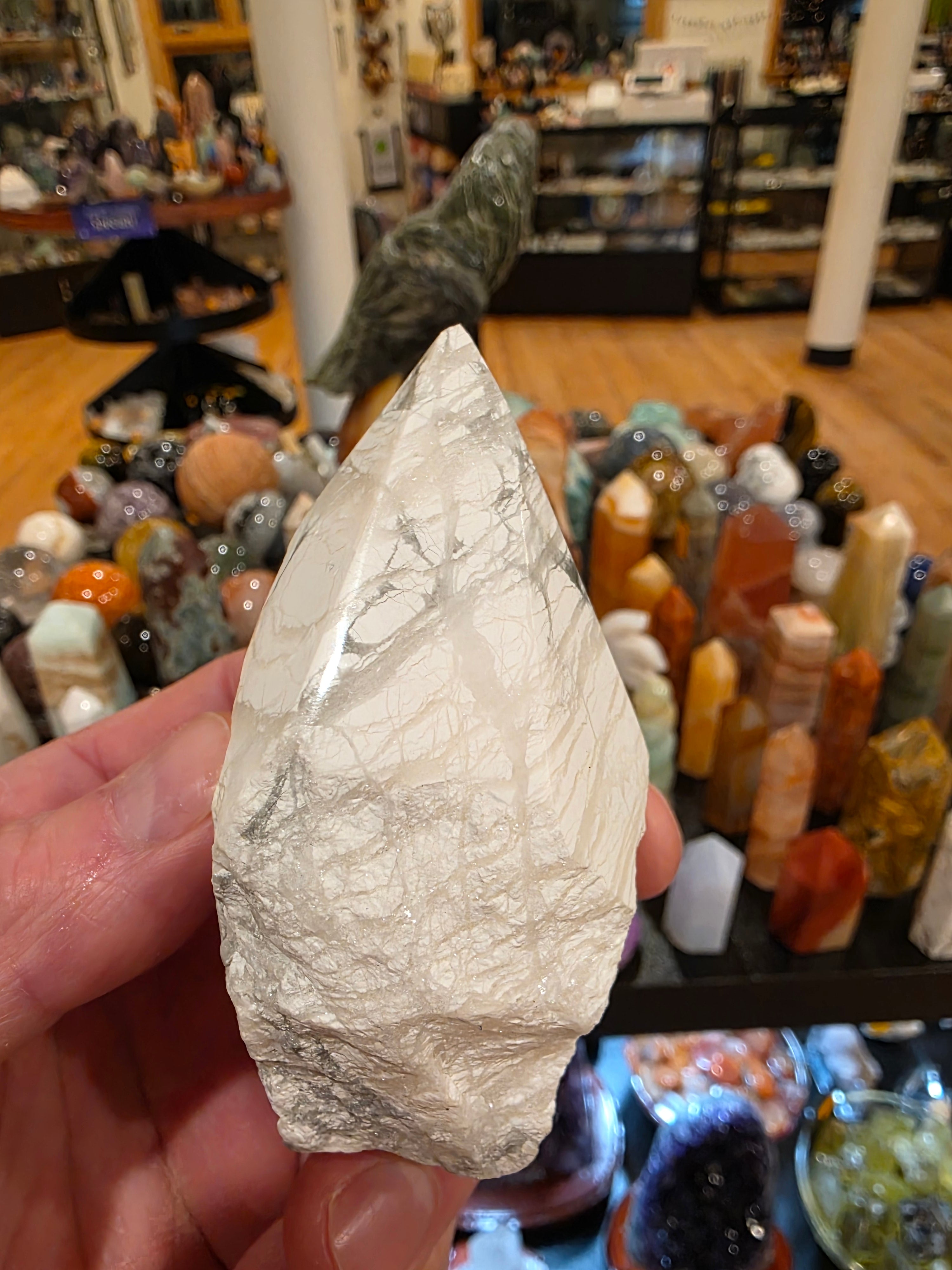 Howelite Polished Top Tower with Druzy