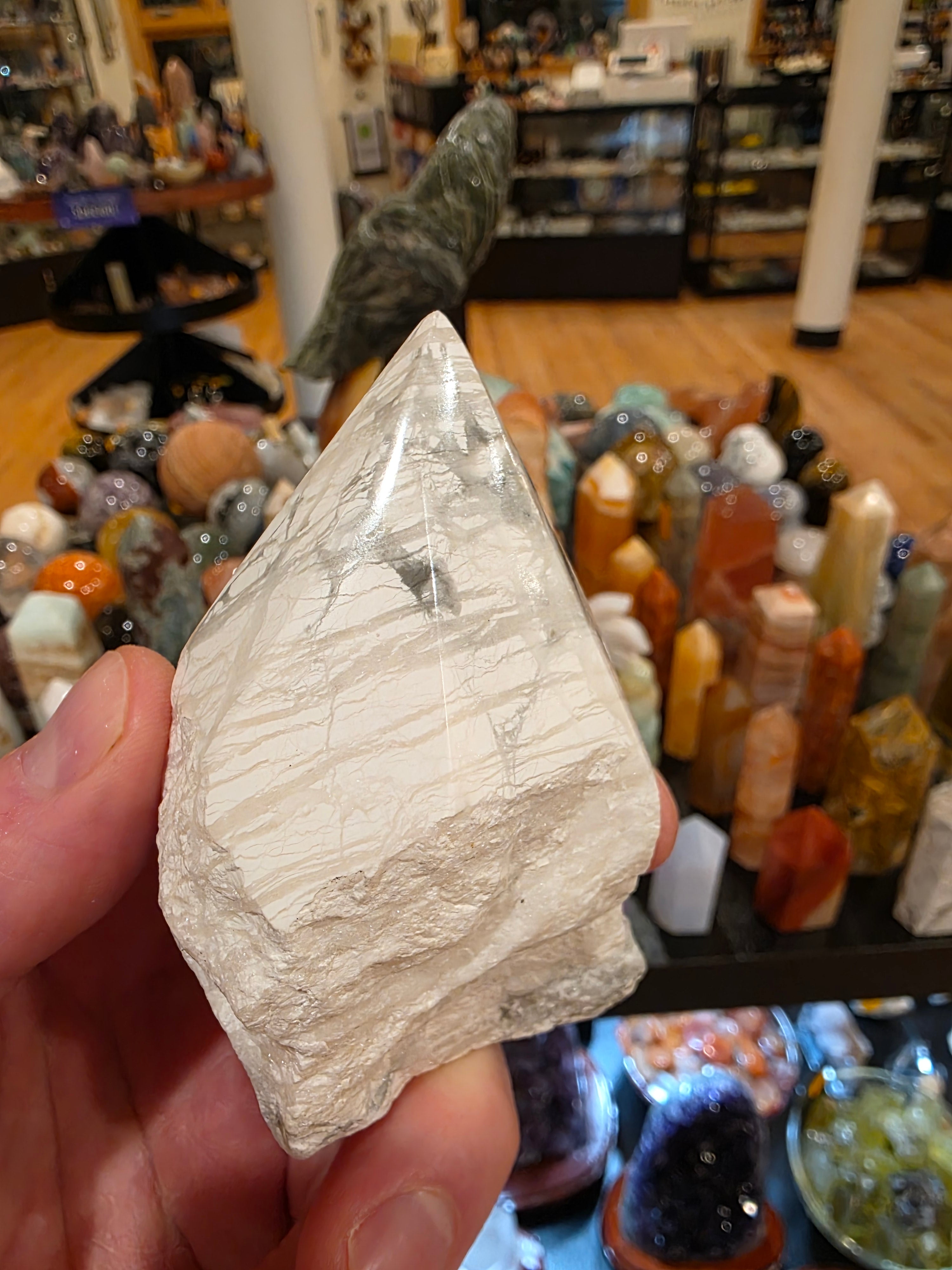 Howelite Polished Top Tower with Druzy