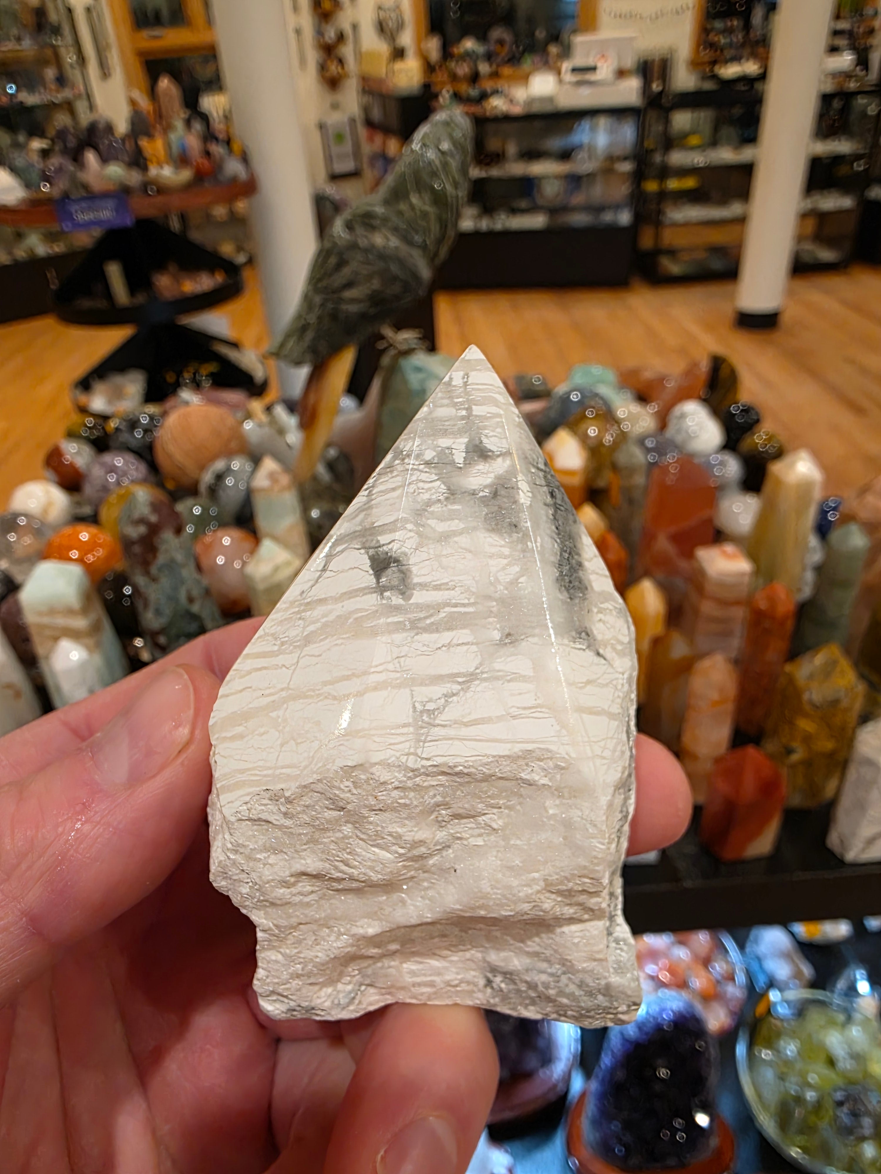 Howelite Polished Top Tower with Druzy