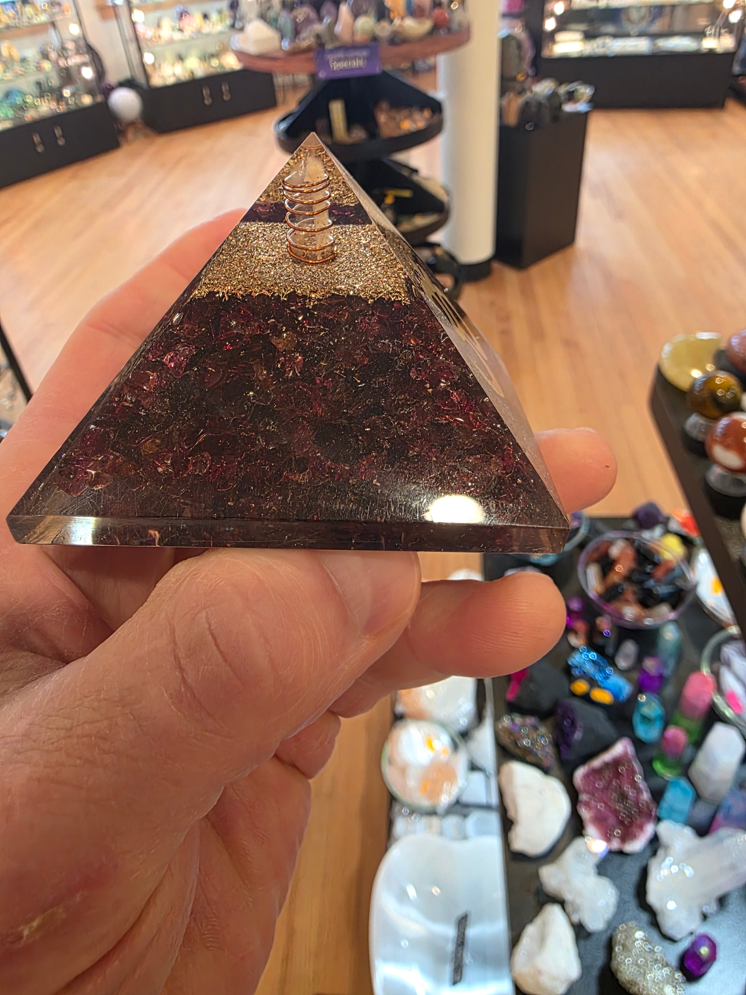 Garnet Organite Pyramid
