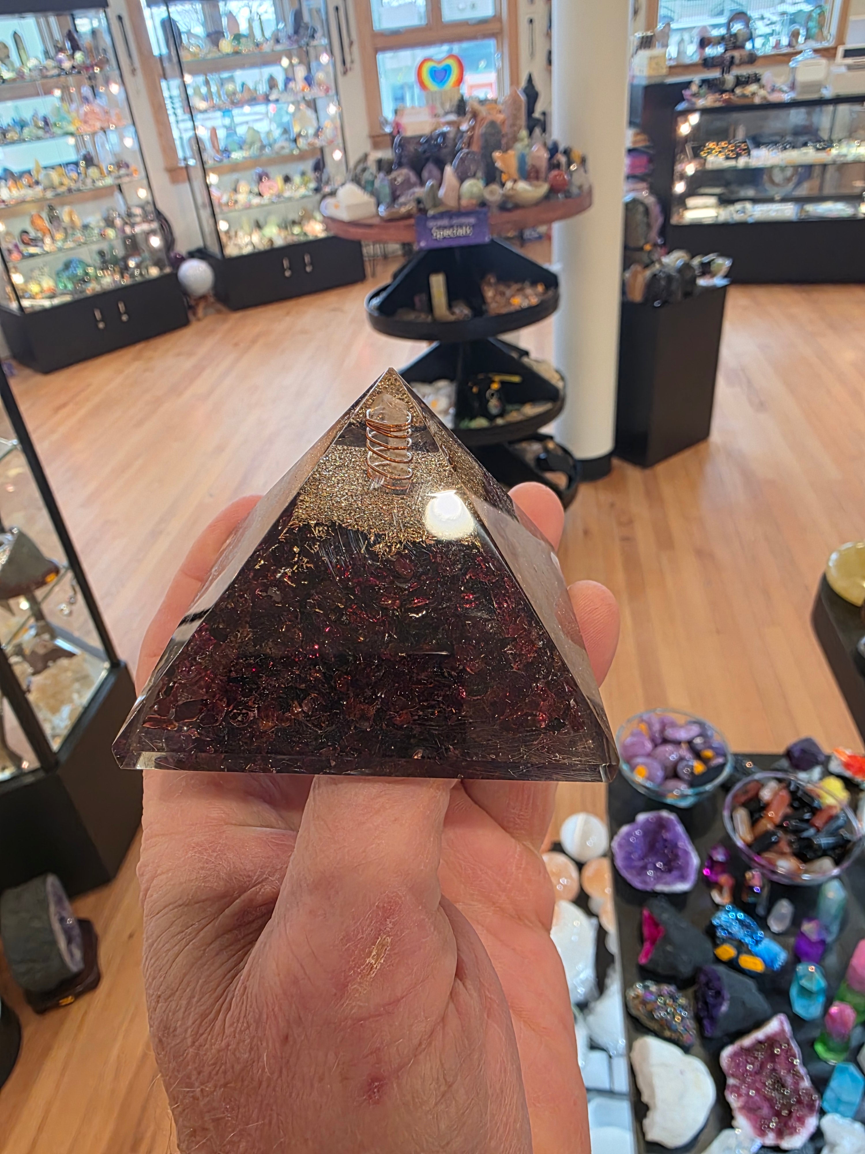 Garnet Organite Pyramid