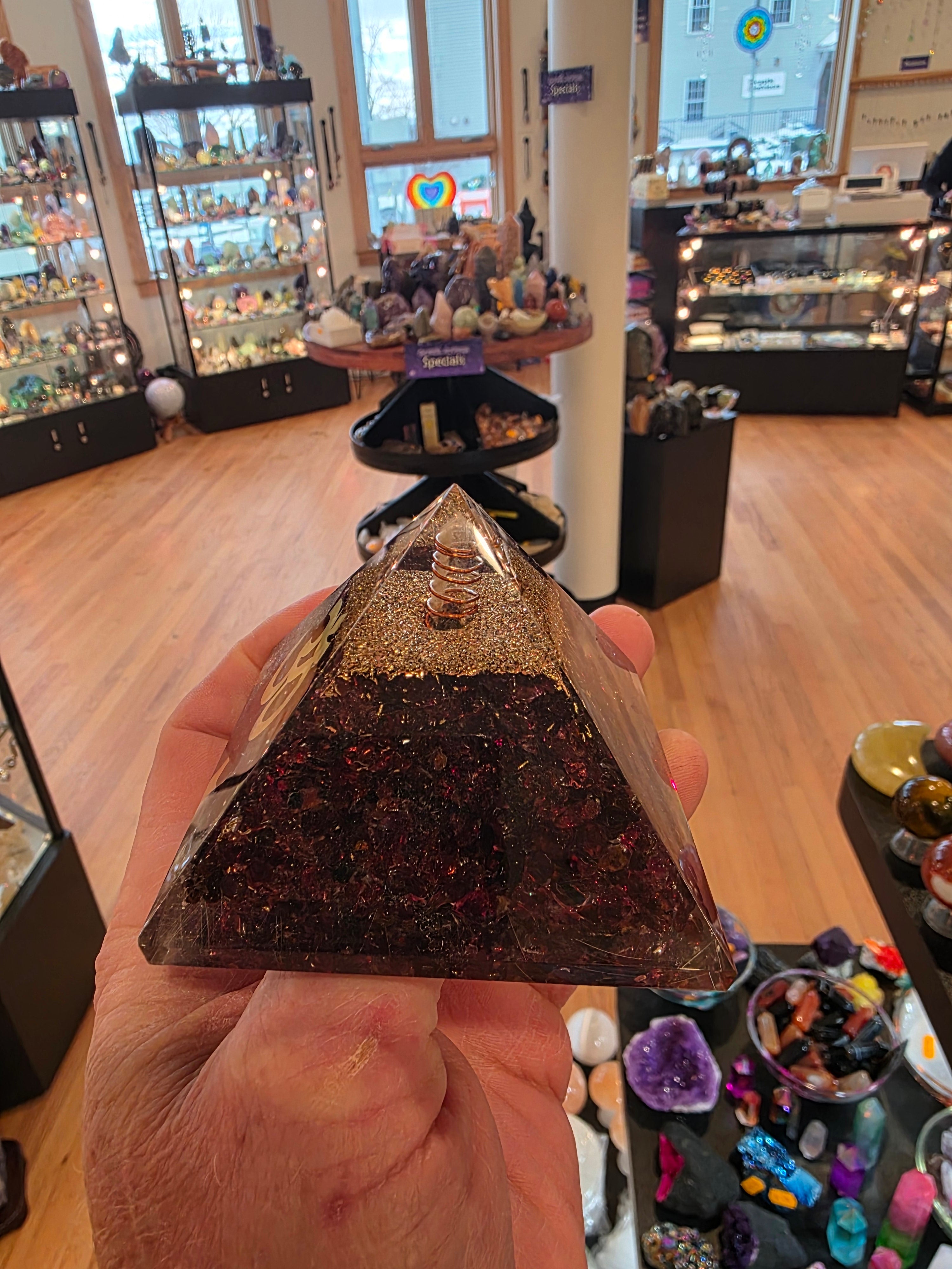Garnet Organite Pyramid