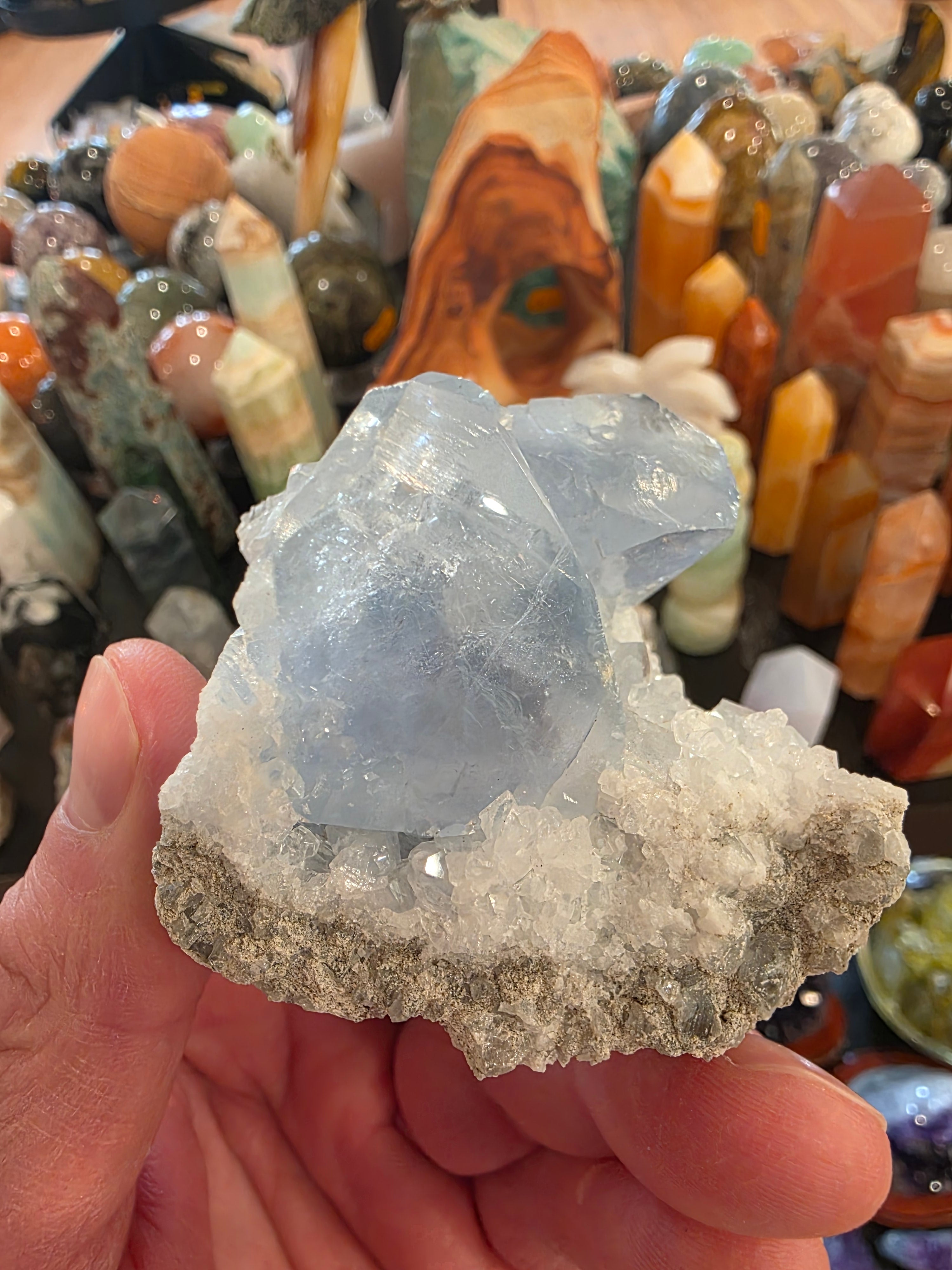 Celestite Quartz Specimen