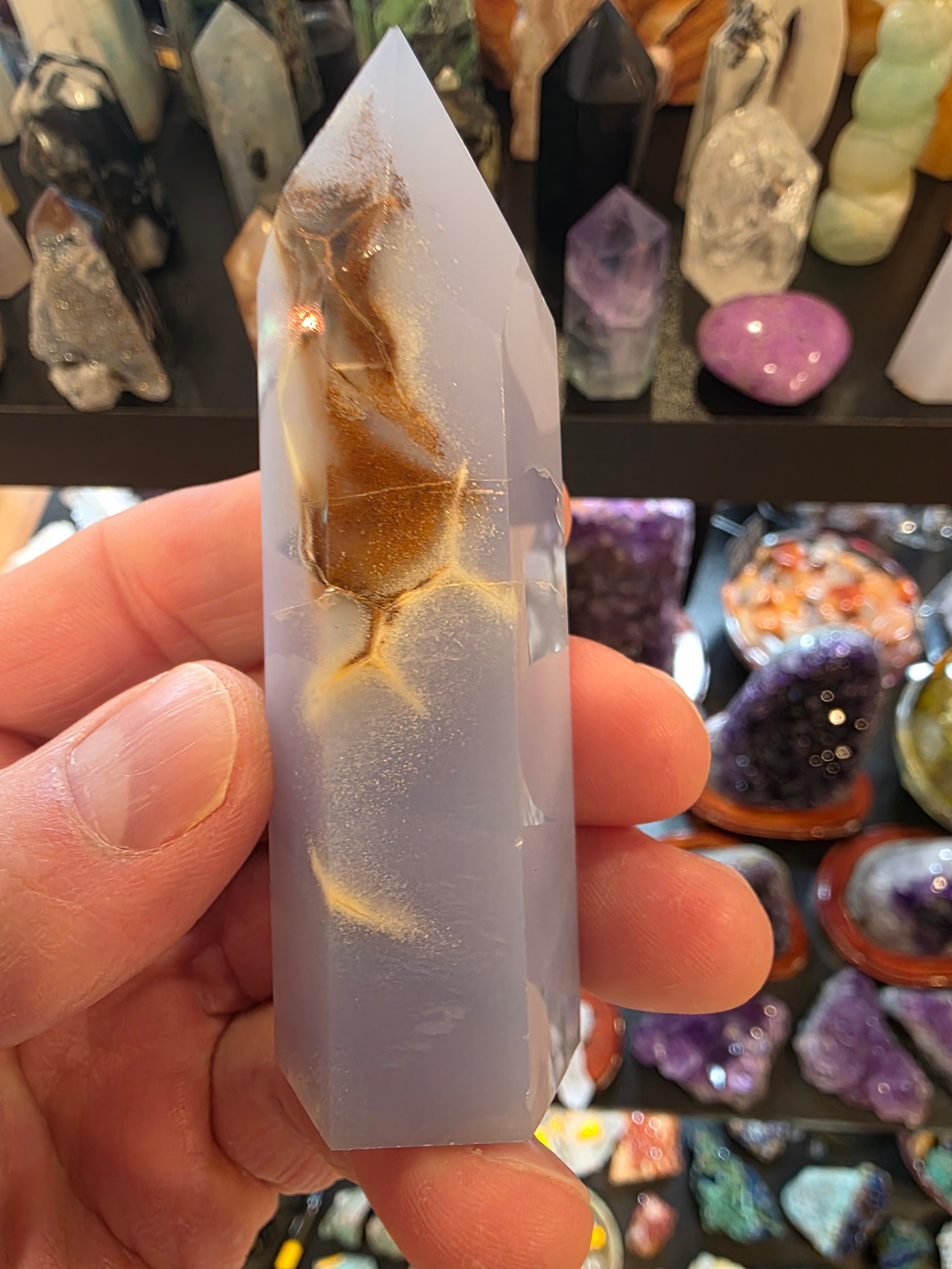 Blue Chalcedony Quartz Tower
