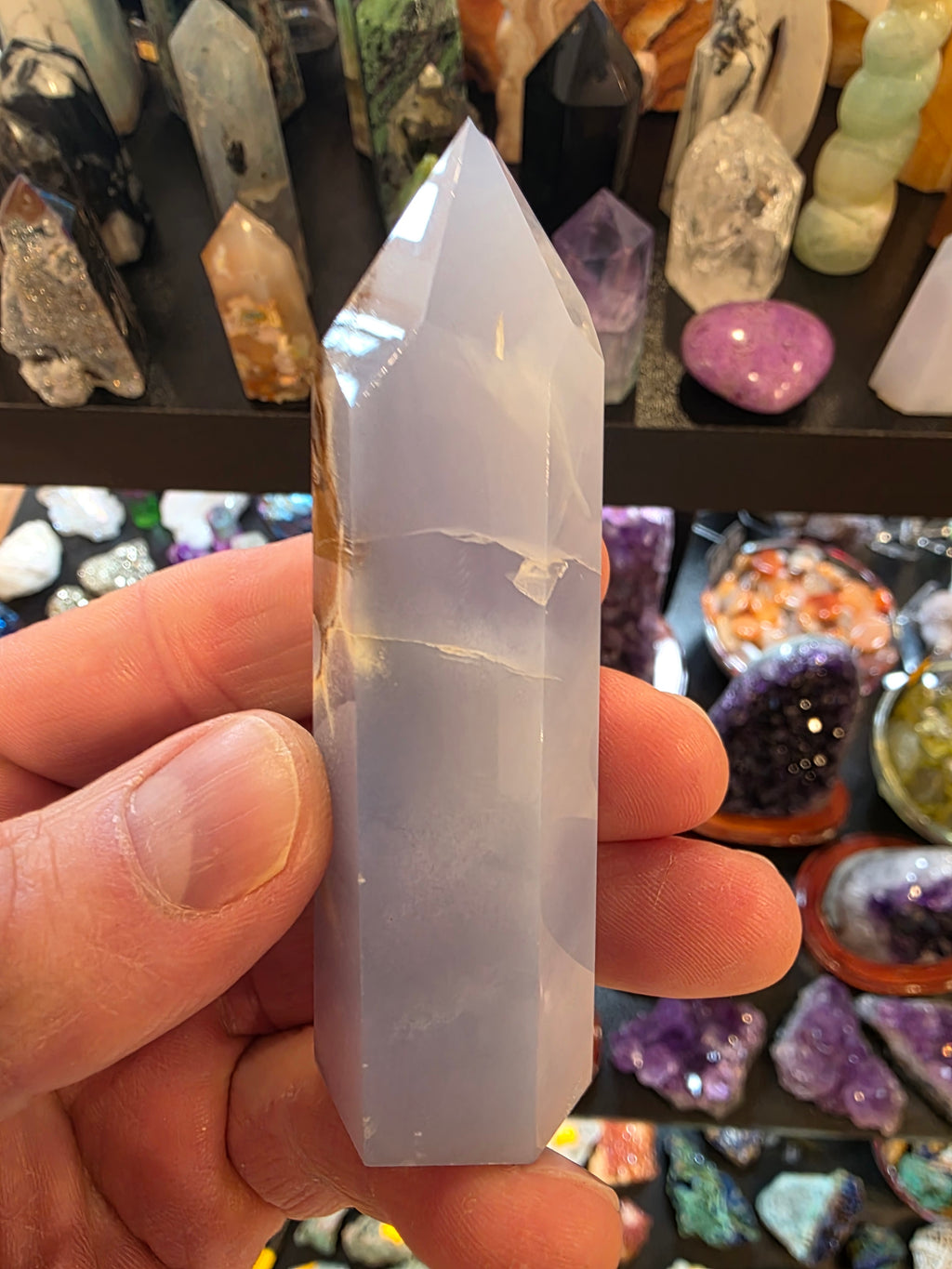 Blue Chalcedony Quartz Tower