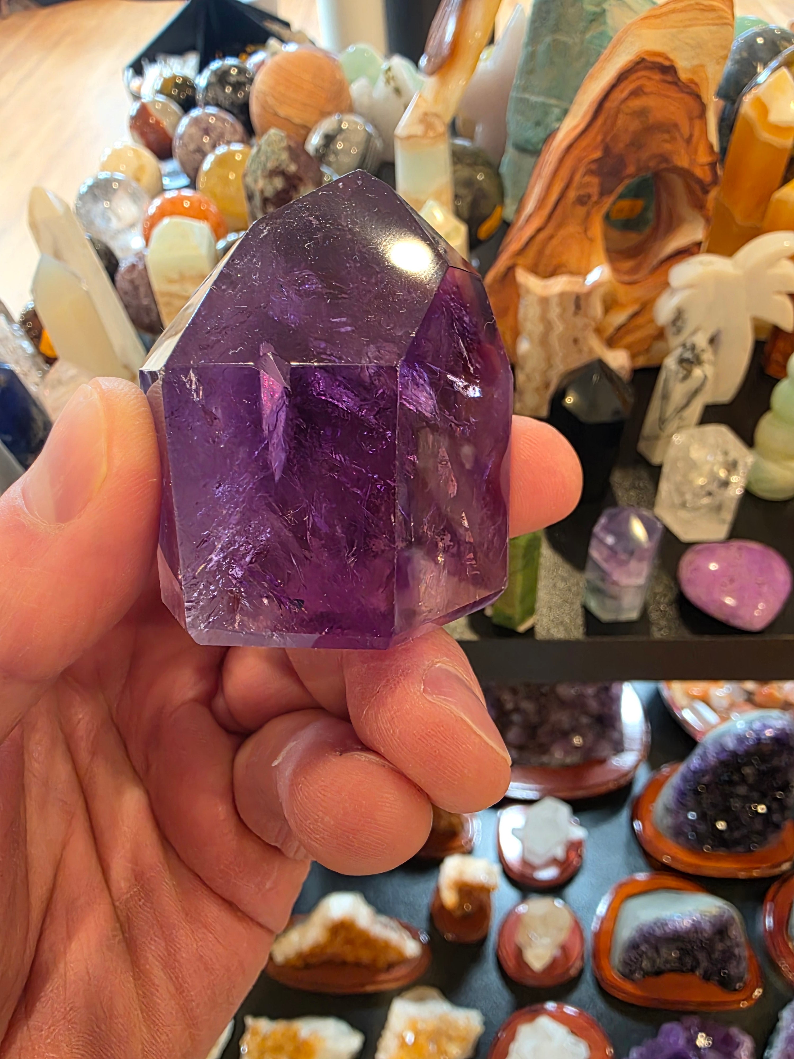 Gem Graded Amethyst Quartz Tower