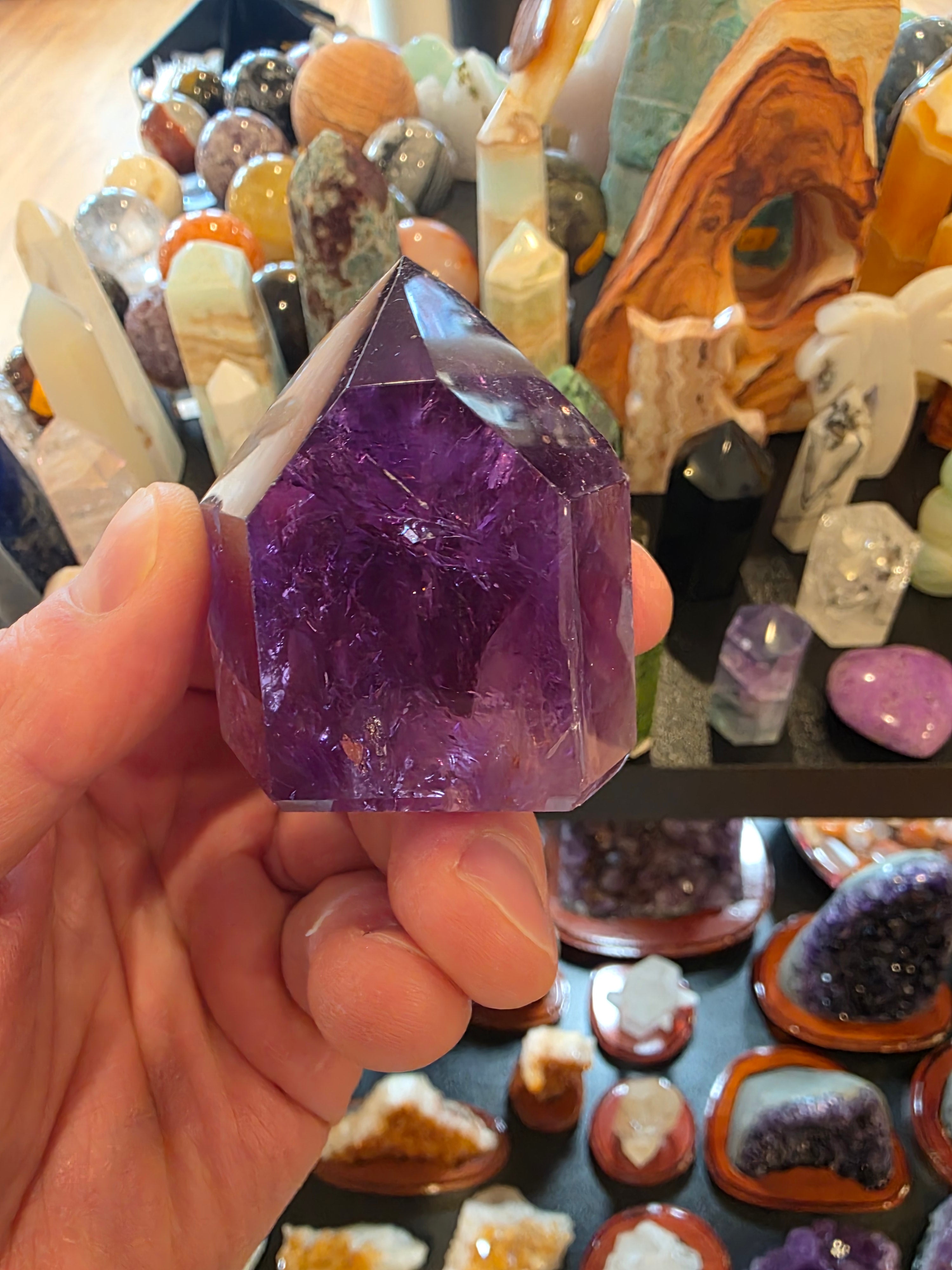 Gem Graded Amethyst Quartz Tower