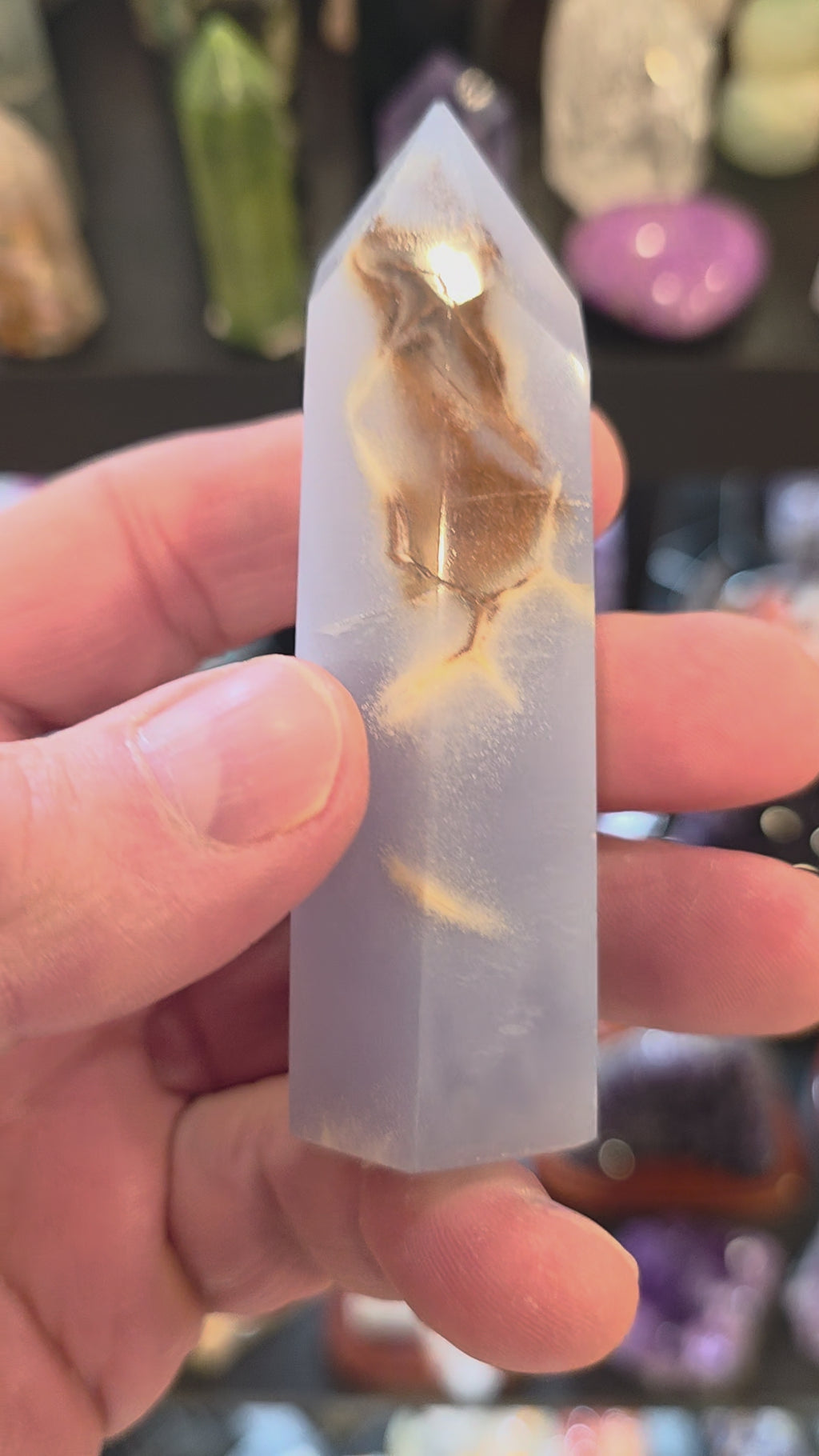 Blue Chalcedony Quartz Tower