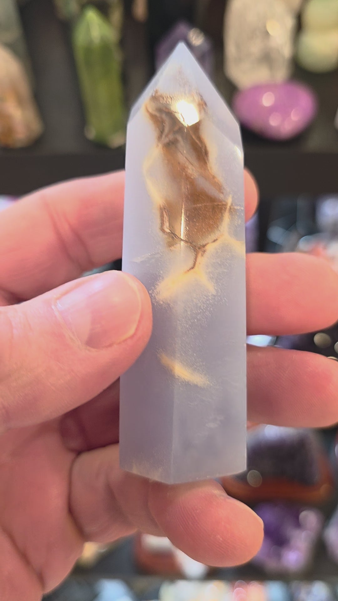 Blue Chalcedony Quartz Tower