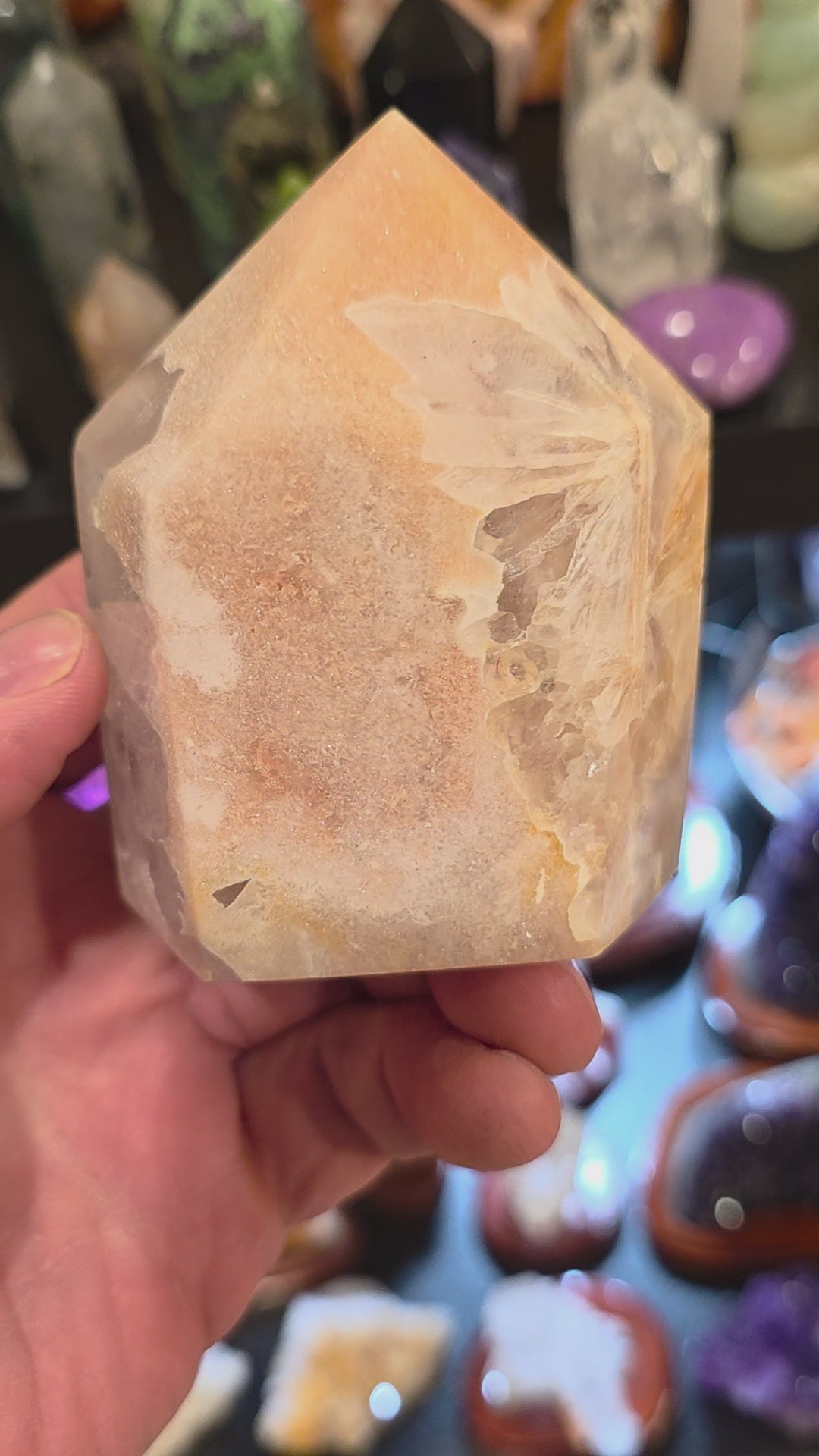 Pink Amethsyt Quartz Tower
