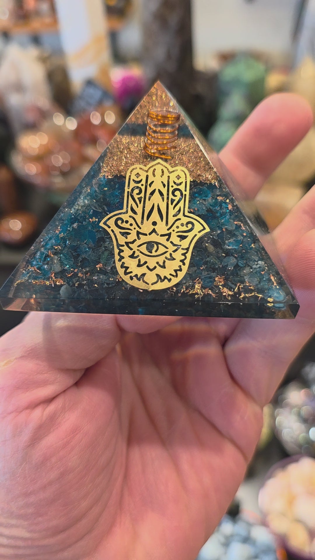 Blue Apatite Organite Pyramid