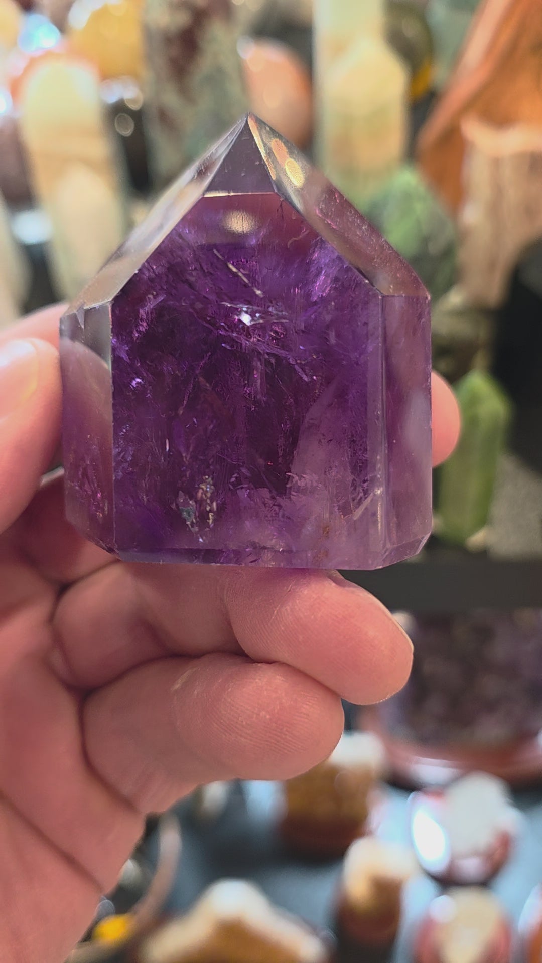 Gem Graded Amethyst Quartz Tower